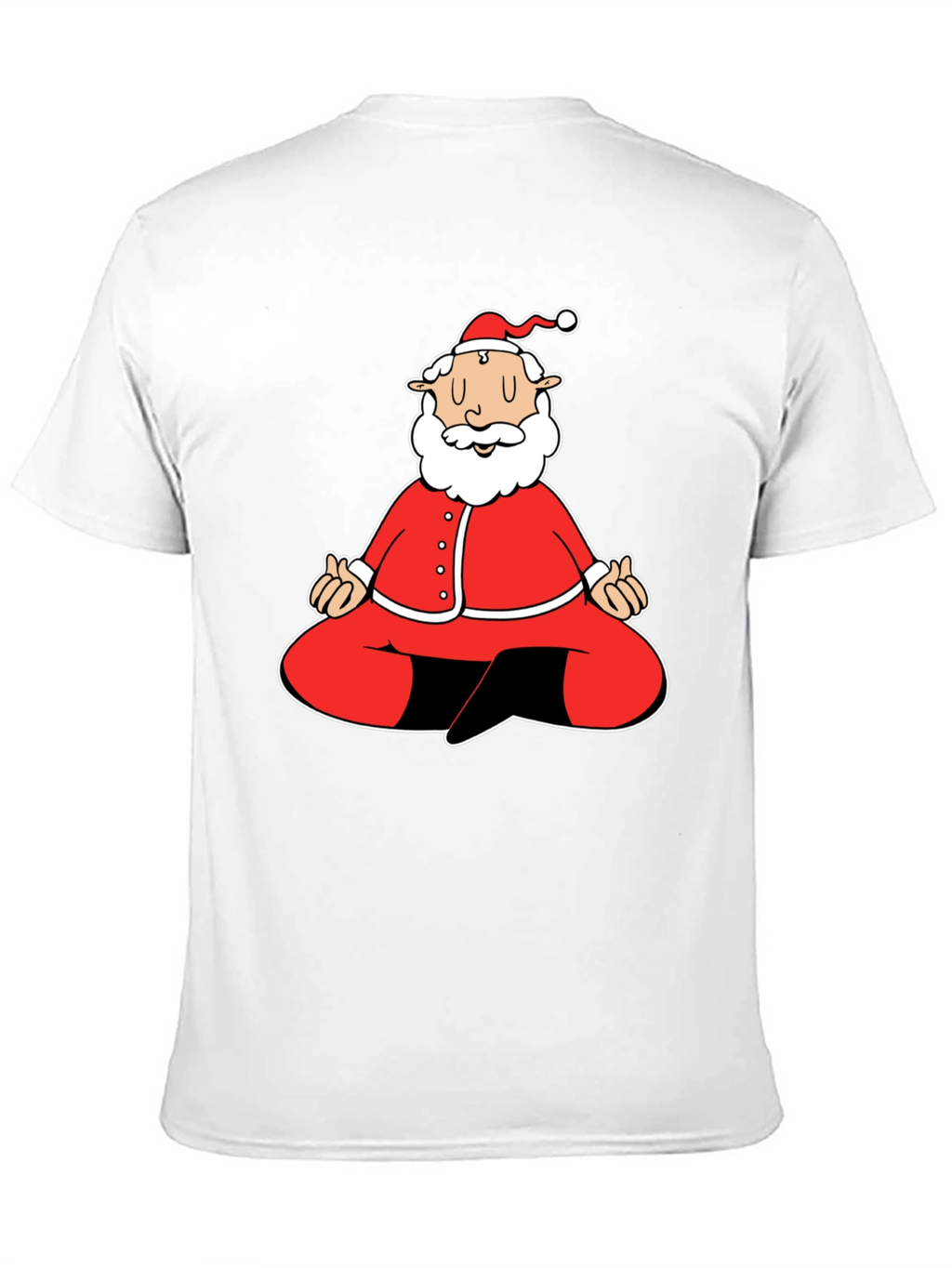 Meditating Santa Graphic Tee - Black Cotton Blend Shirt