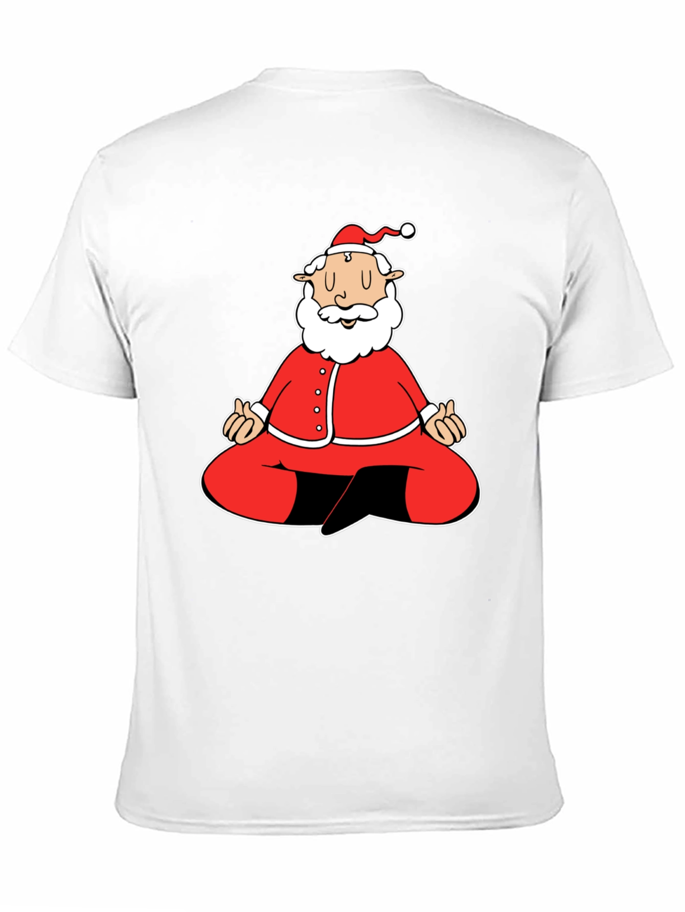 Meditating Santa Graphic Tee - Black Cotton Blend Shirt