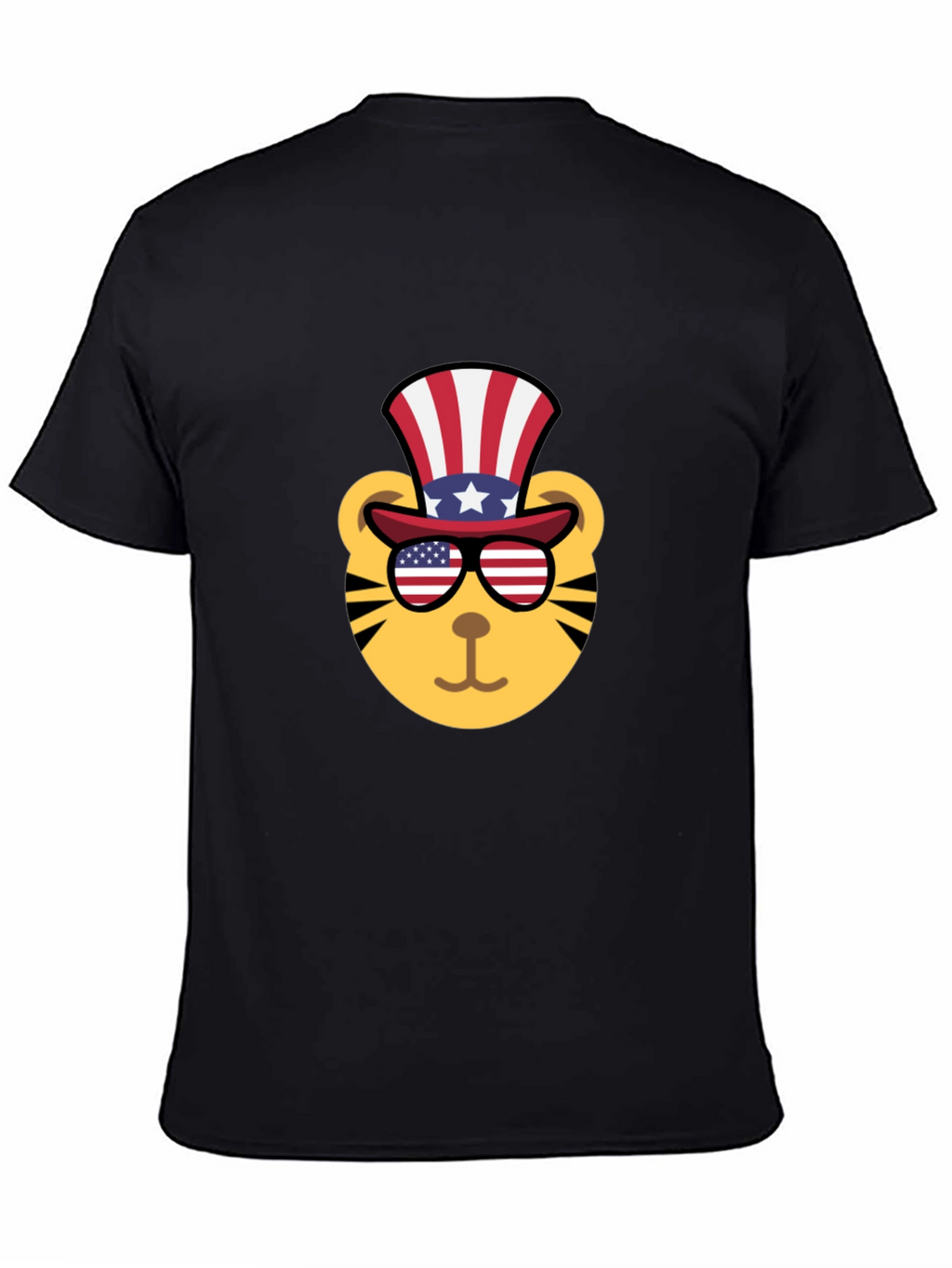 Patriotic Tiger Graphic Tee - Mens Black T-Shirt