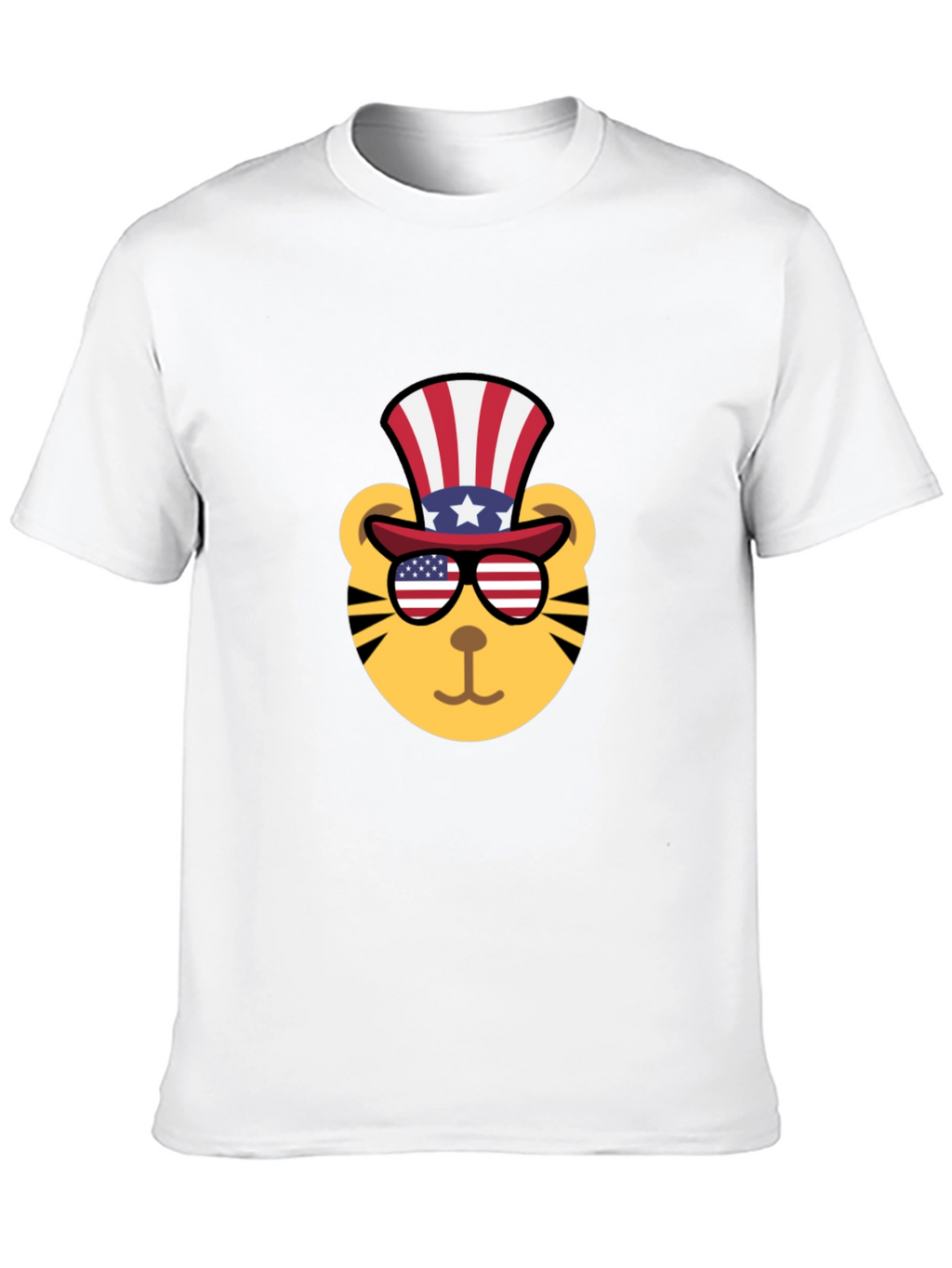 Patriotic Tiger Graphic Tee - Mens Black T-Shirt