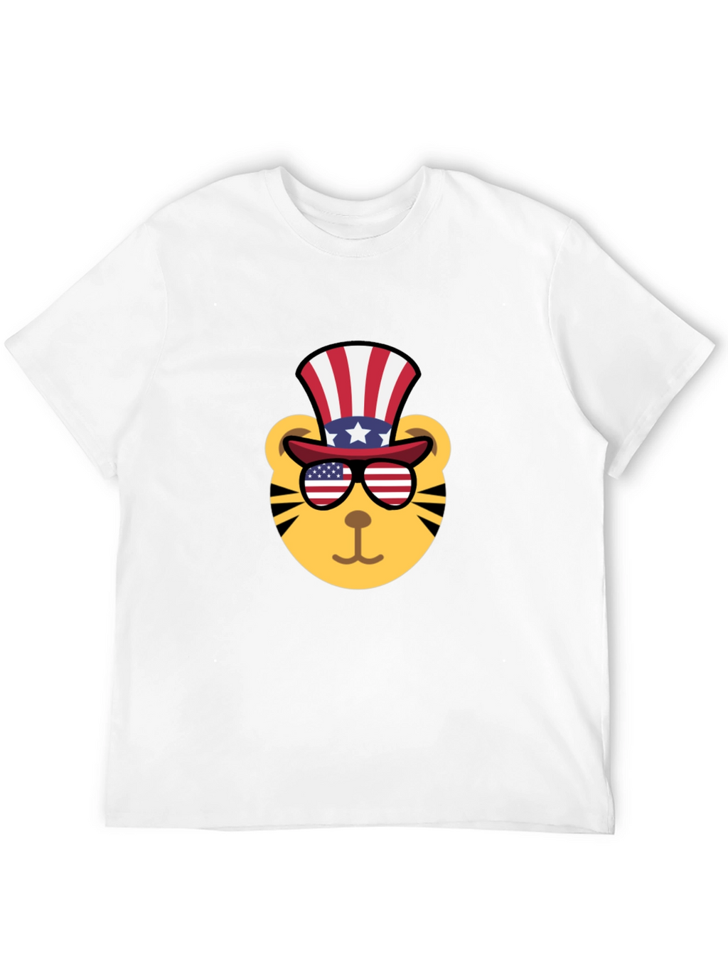 Patriotic Tiger Graphic Tee - Mens Black T-Shirt