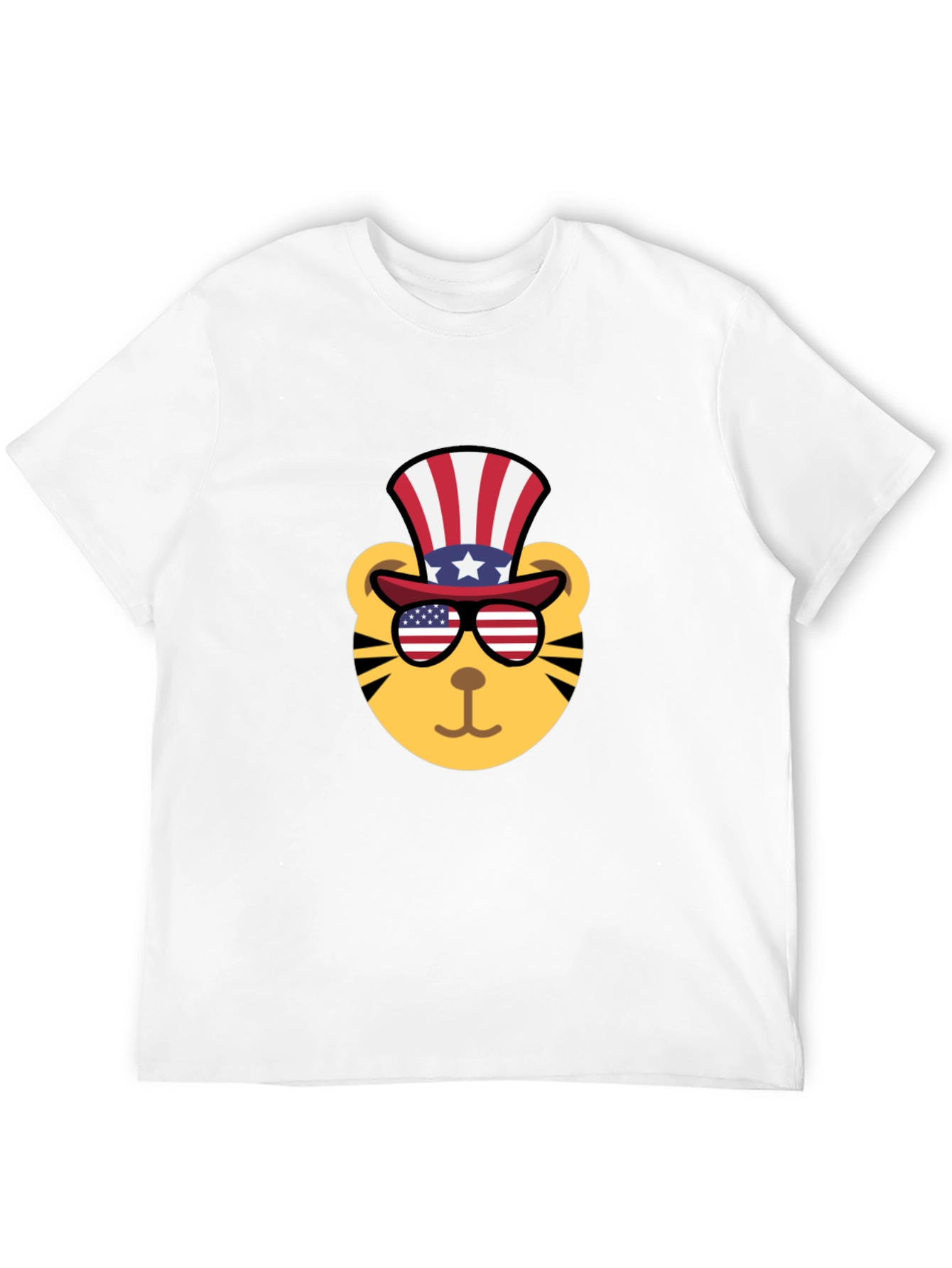 Patriotic Tiger Graphic Tee - Mens Black T-Shirt