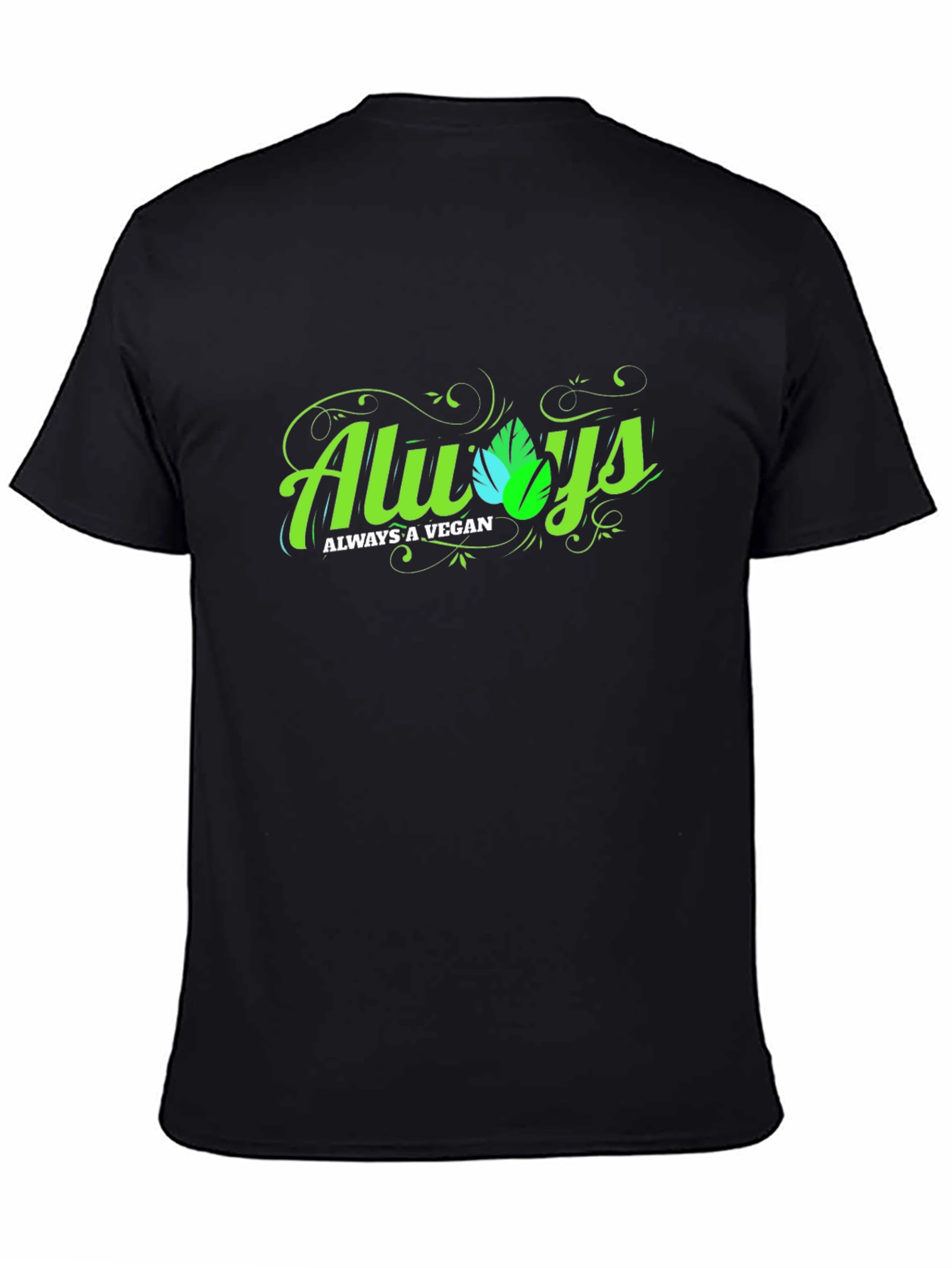 Always A Vegan Graphic T-Shirt - Black