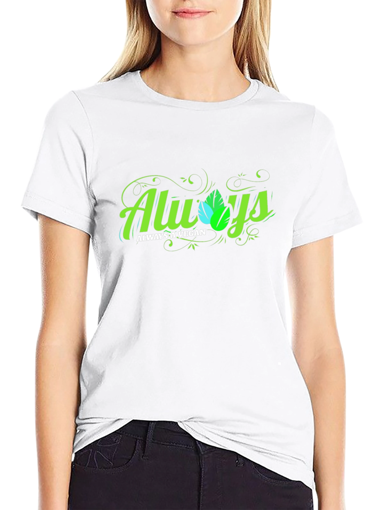 Always A Vegan Graphic T-Shirt - Black