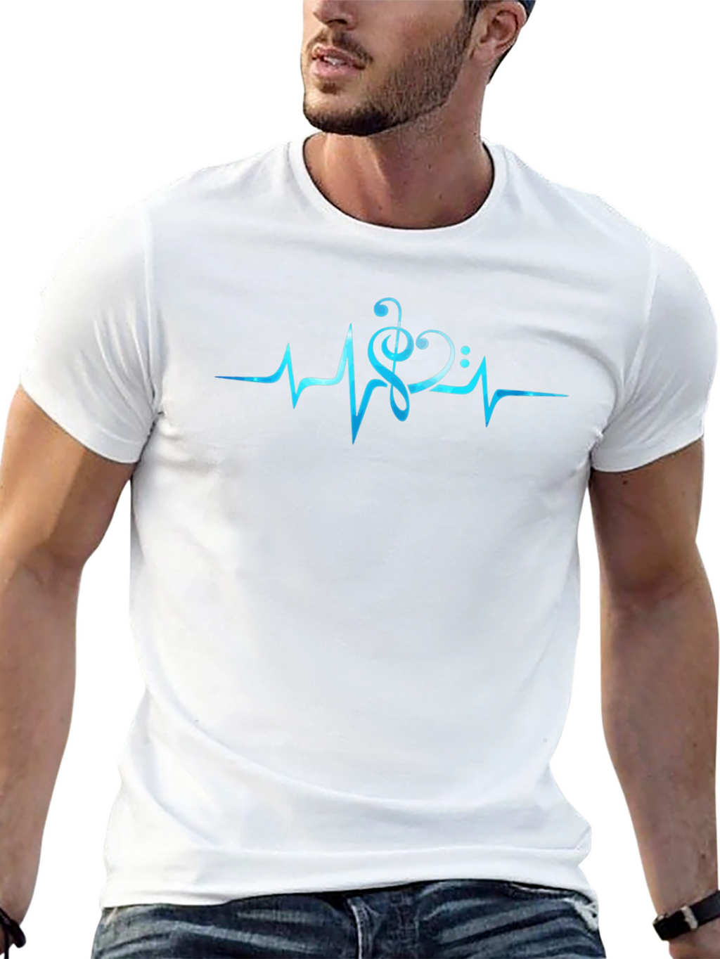 Music Heartbeat T-Shirt - Black