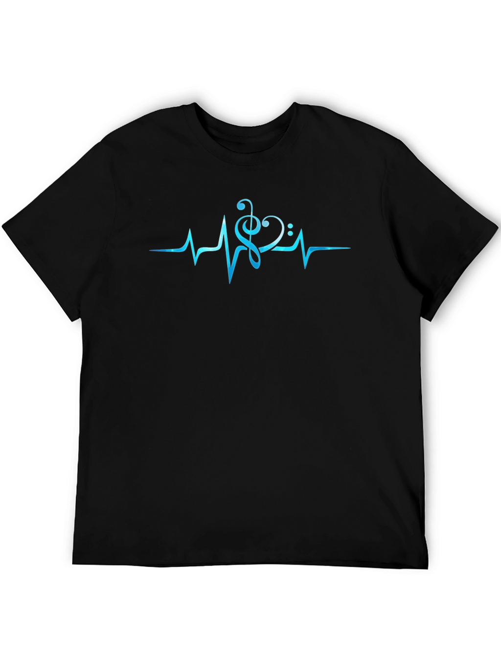 Music Heartbeat T-Shirt - Black