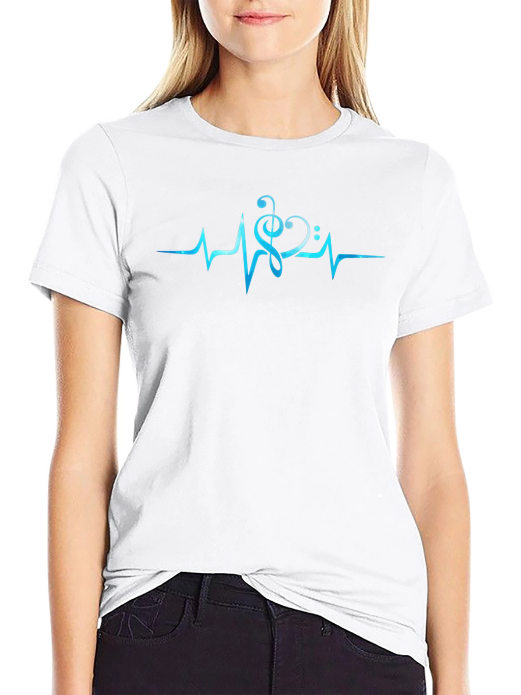 Music Heartbeat T-Shirt - Black