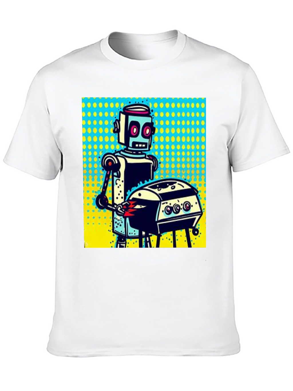 Robot Grilling T-Shirt - Novelty Graphic Tee