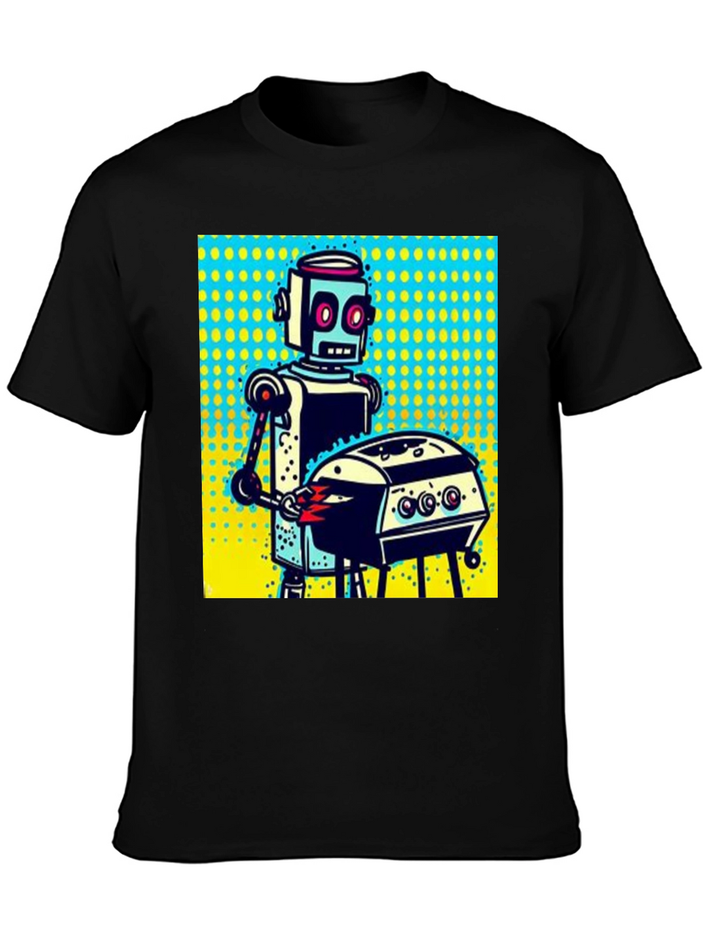 Robot Grilling T-Shirt - Novelty Graphic Tee