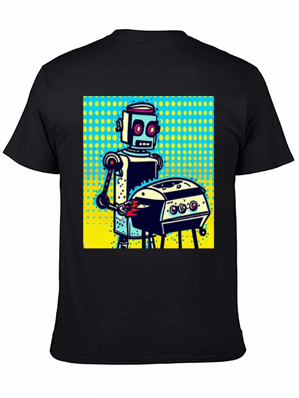 Robot Grilling T-Shirt - Novelty Graphic Tee