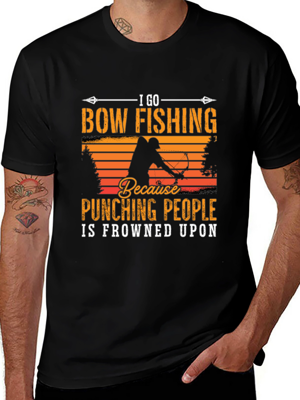 Bow Fishing T-Shirt: Punching People Is Frowned Upon