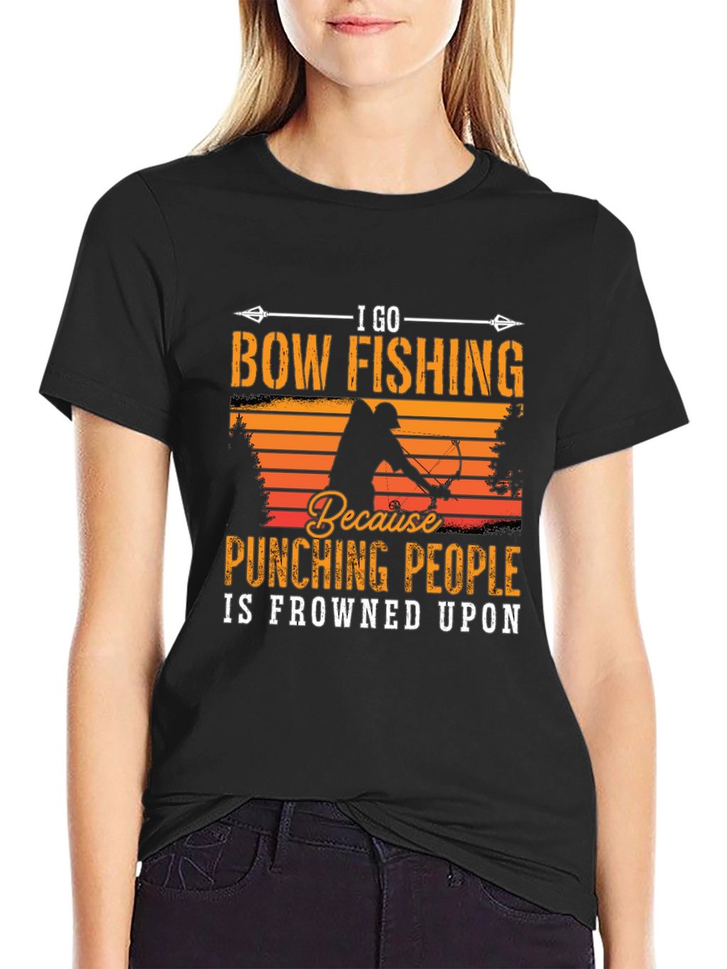 Bow Fishing T-Shirt: Punching People Is Frowned Upon