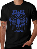 Tribal Face Graphic Tee - Unique Design