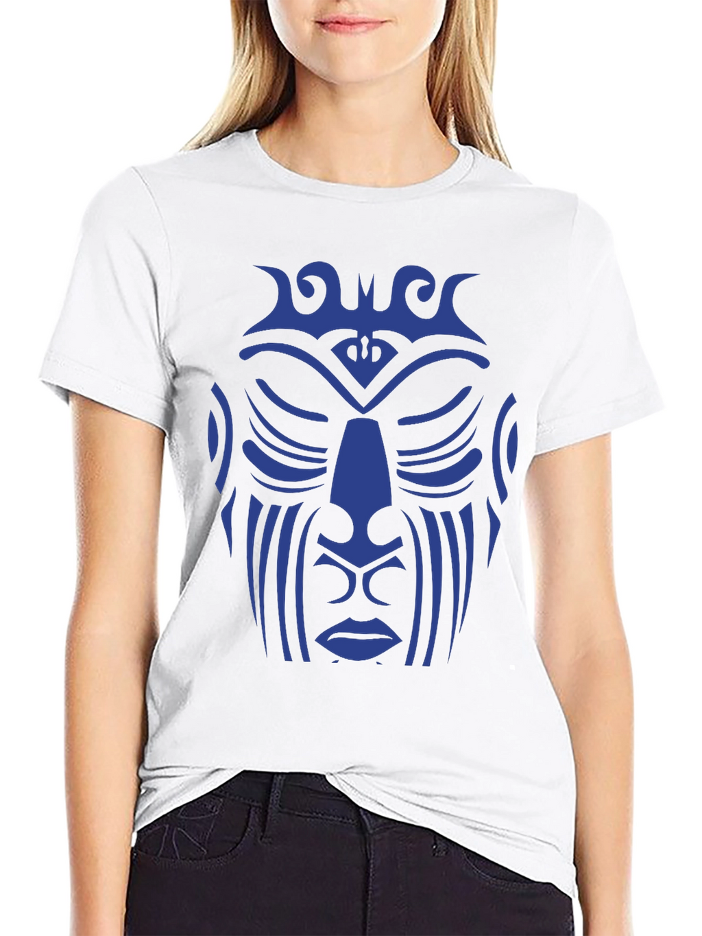 Tribal Face Graphic Tee - Unique Design