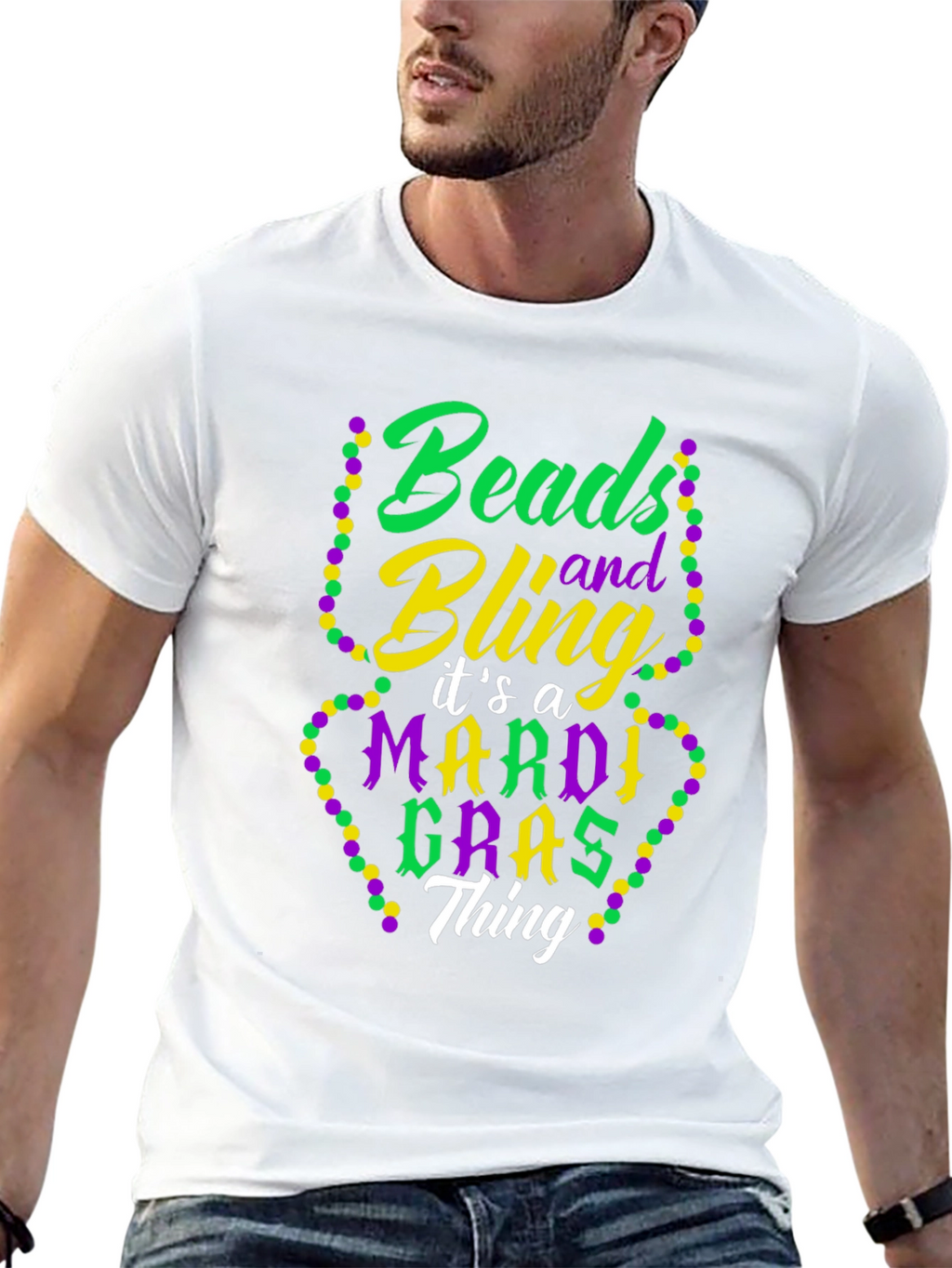 Mardi Gras Beads & Bling T-Shirt
