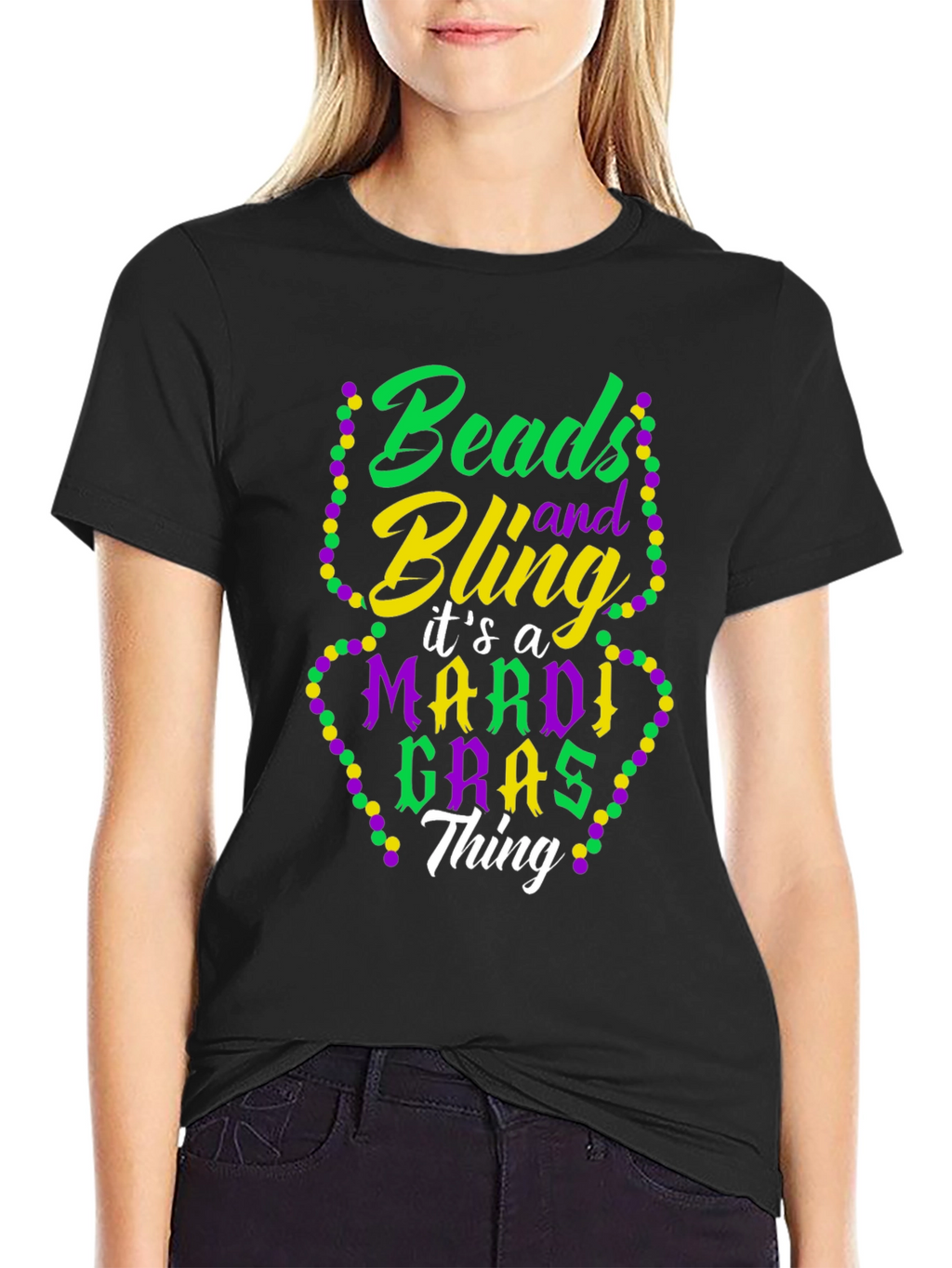 Mardi Gras Beads & Bling T-Shirt