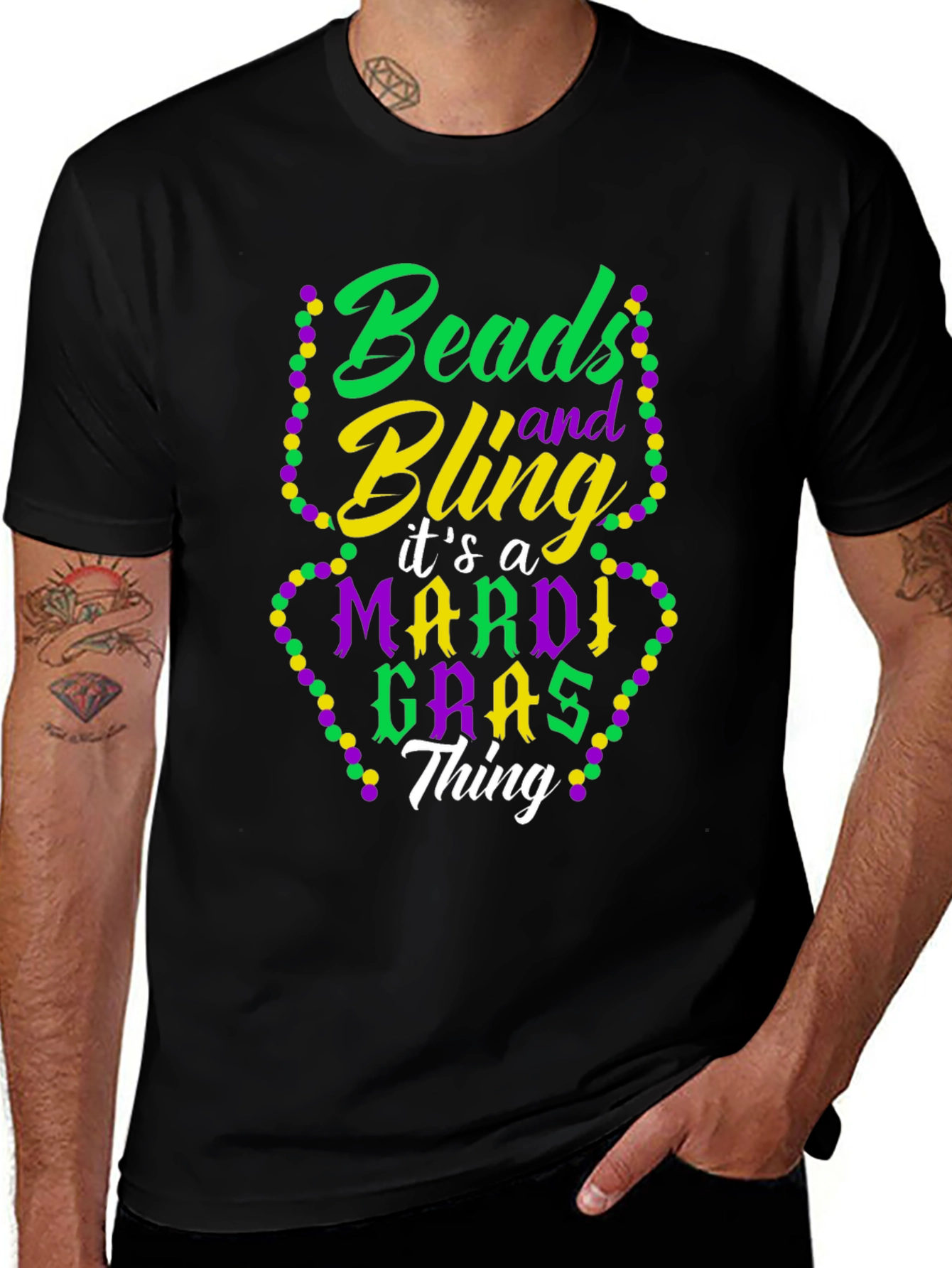 Mardi Gras Beads & Bling T-Shirt