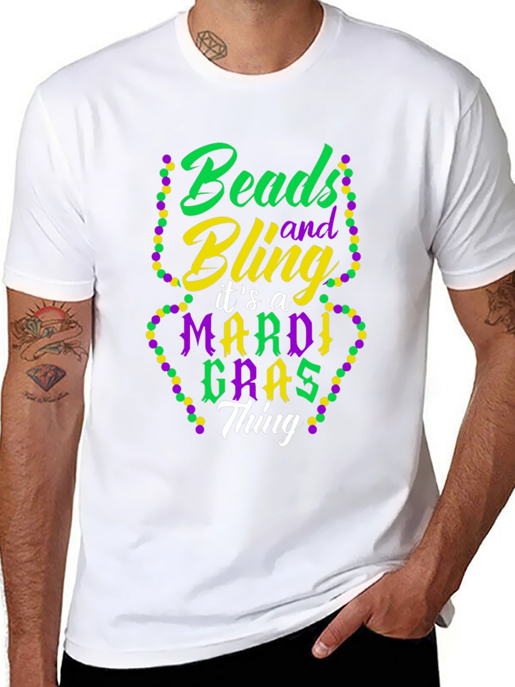 Mardi Gras Beads & Bling T-Shirt