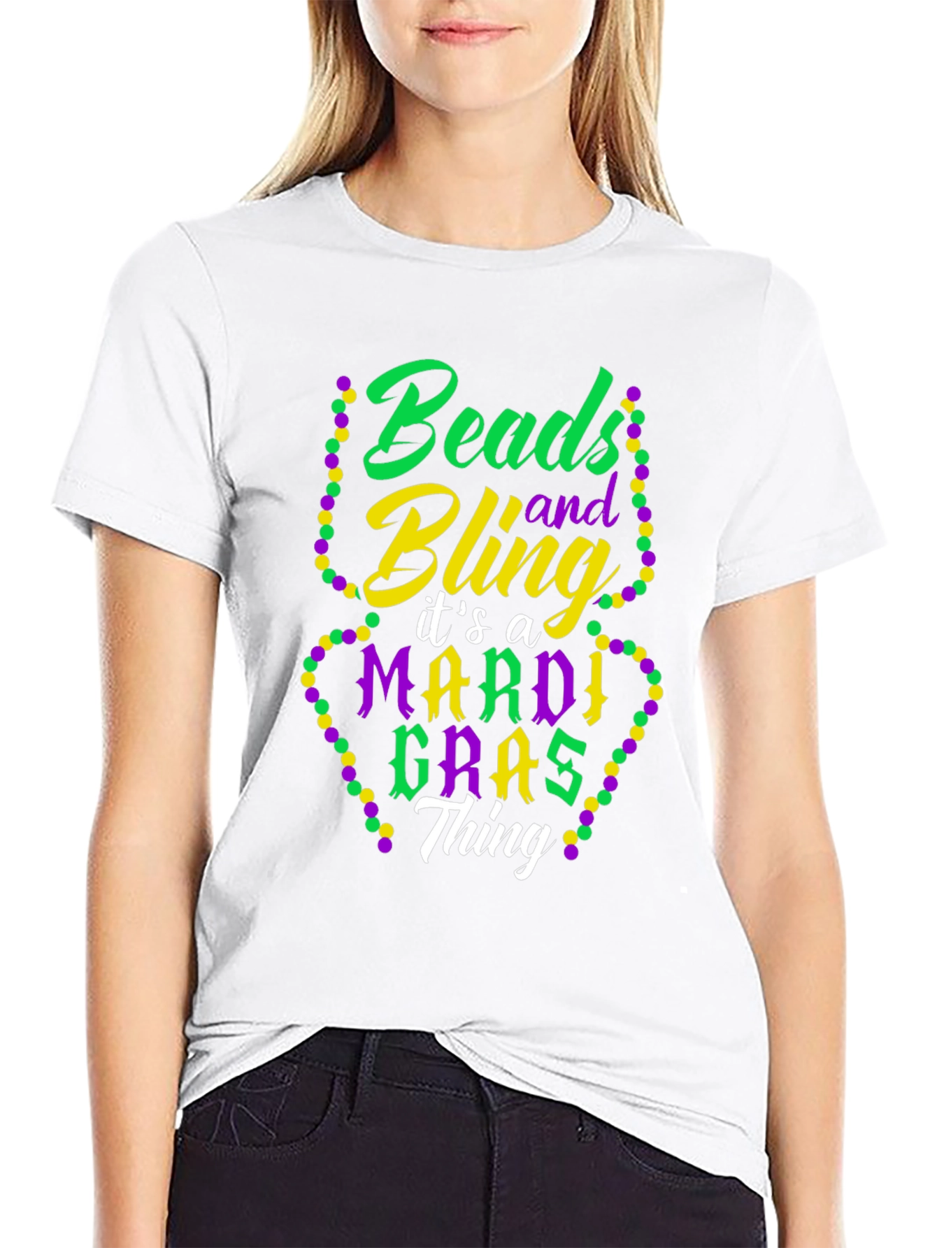 Mardi Gras Beads & Bling T-Shirt