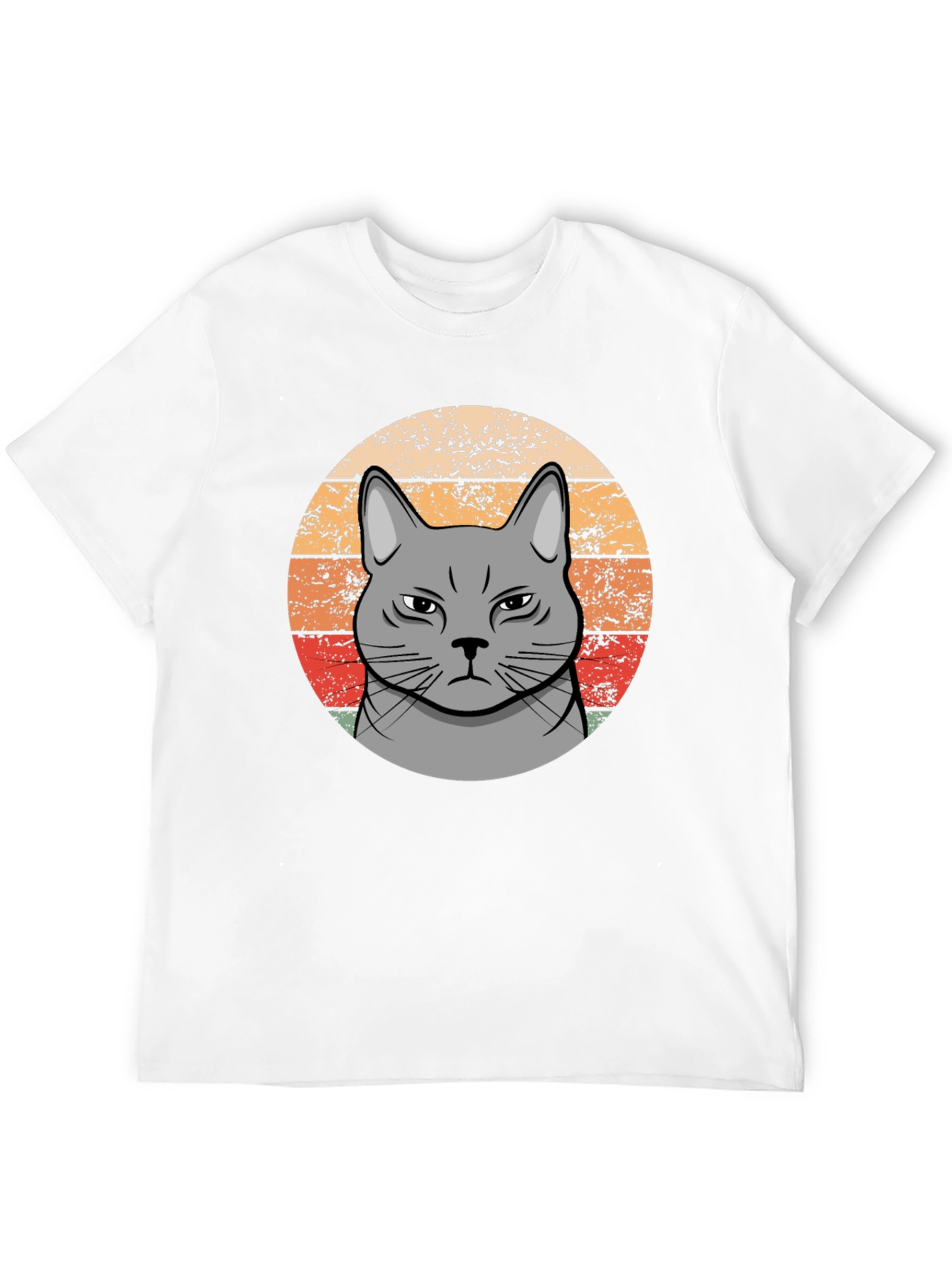 Grumpy Cat Sunset T-Shirt - Retro Style