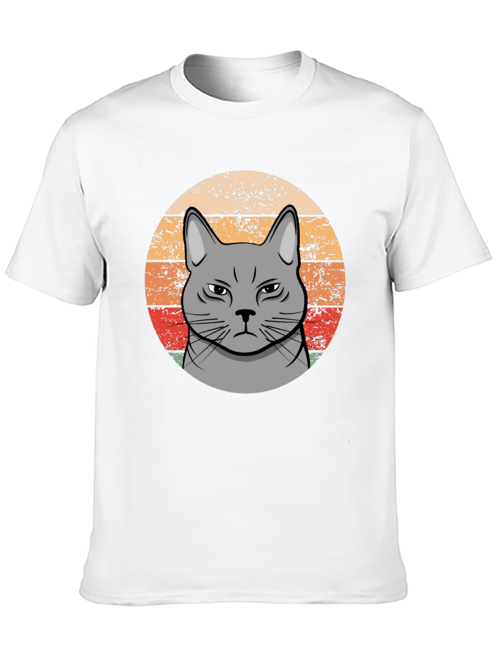Grumpy Cat Sunset T-Shirt - Retro Style