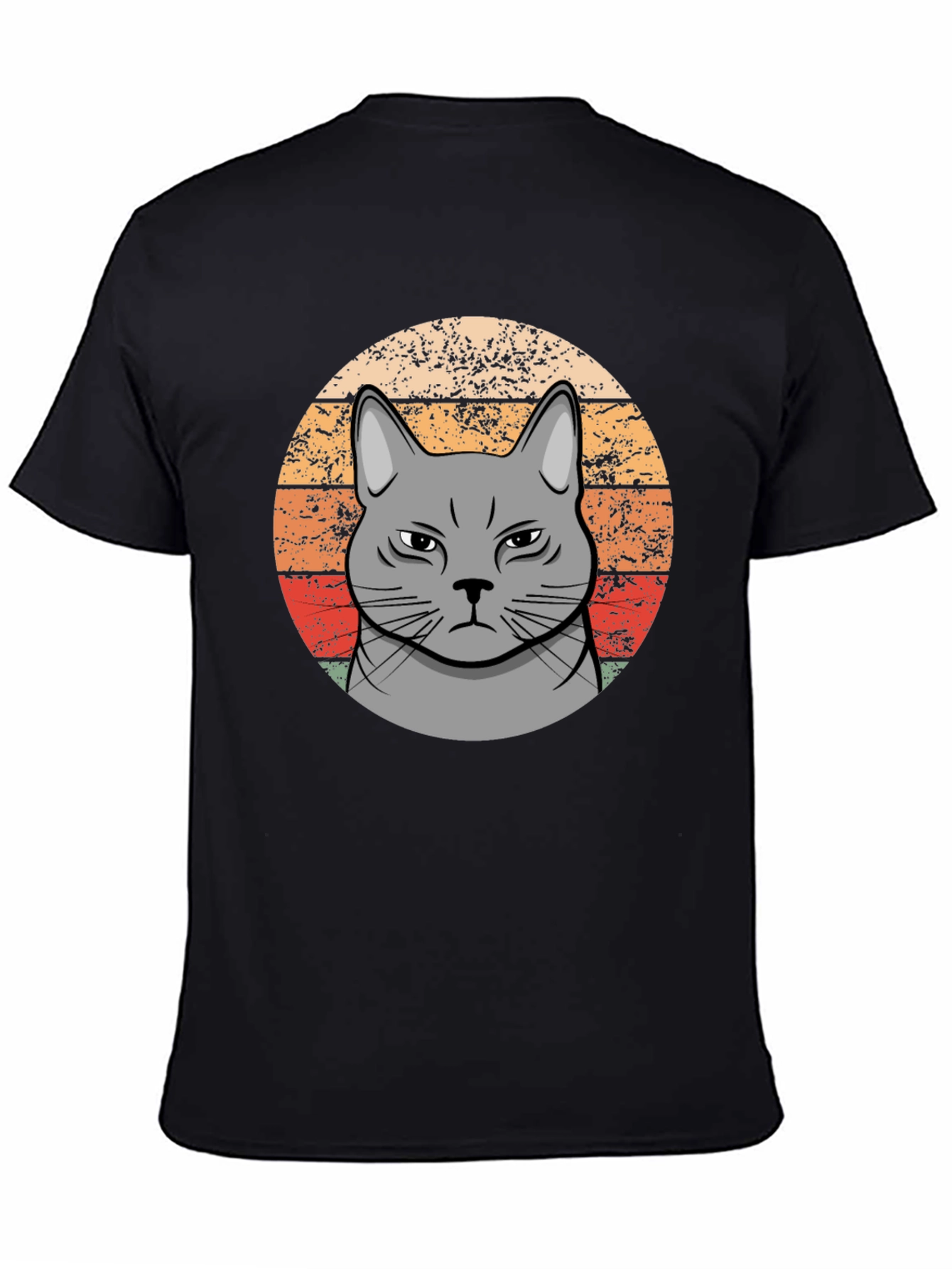 Grumpy Cat Sunset T-Shirt - Retro Style