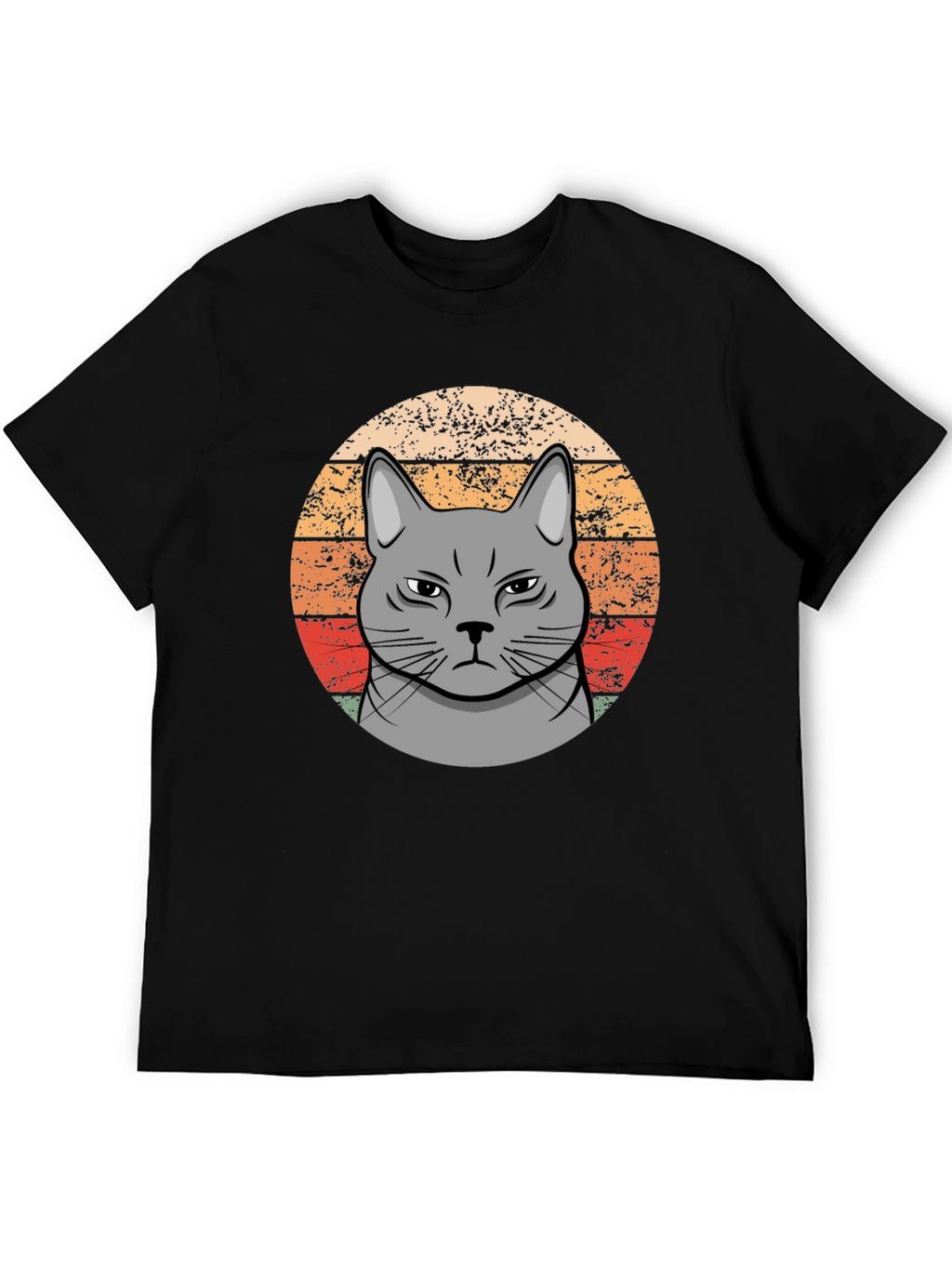Grumpy Cat Sunset T-Shirt - Retro Style
