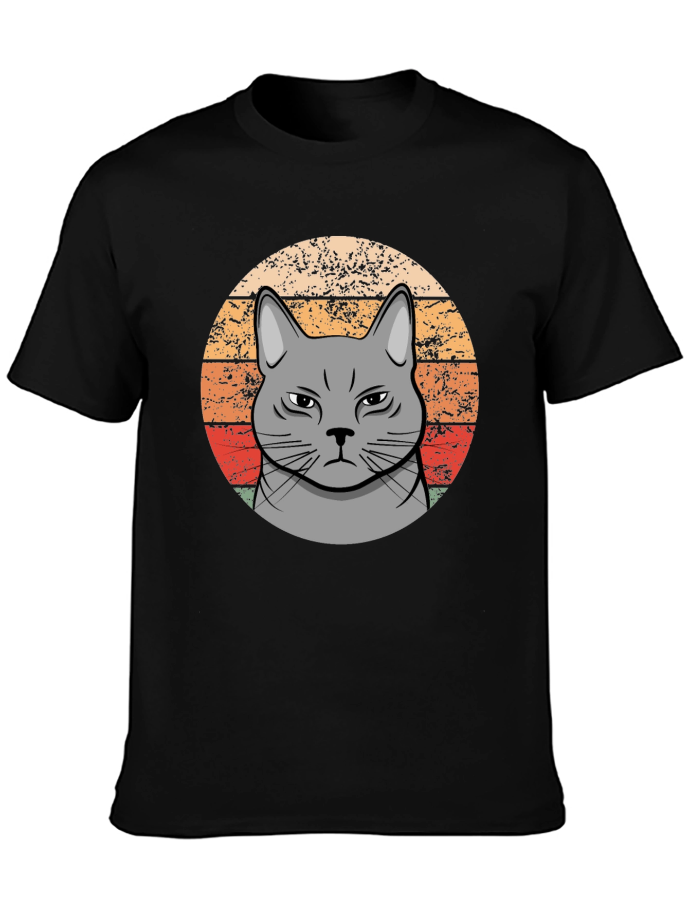 Grumpy Cat Sunset T-Shirt - Retro Style
