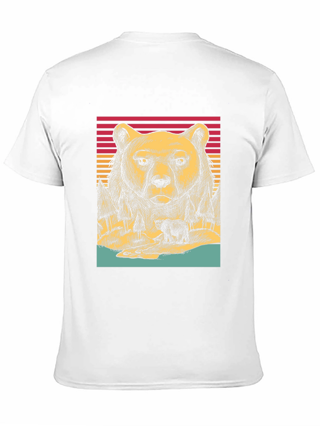 Retro Bear Graphic Tee - Black Unisex T-Shirt