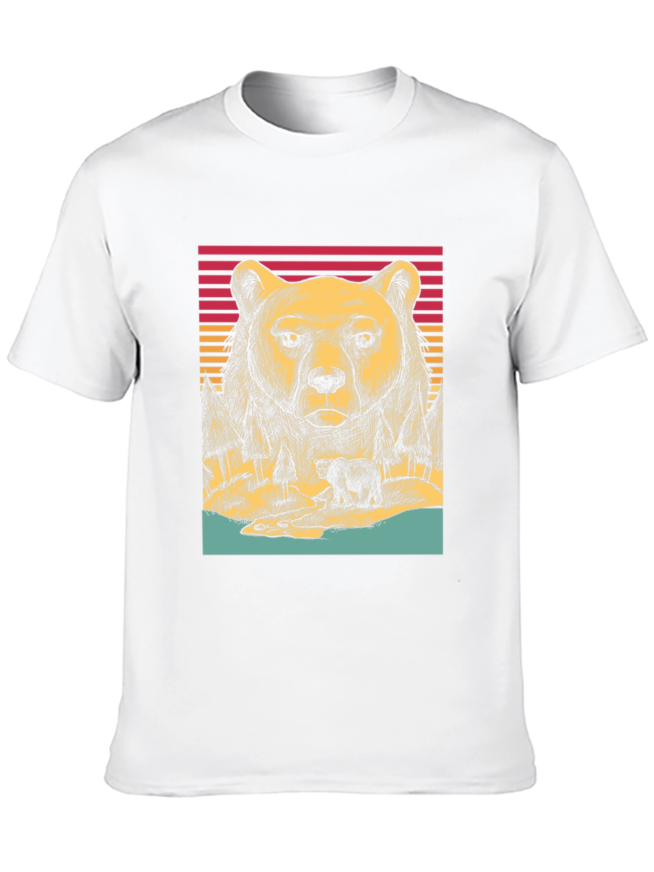 Retro Bear Graphic Tee - Black Unisex T-Shirt