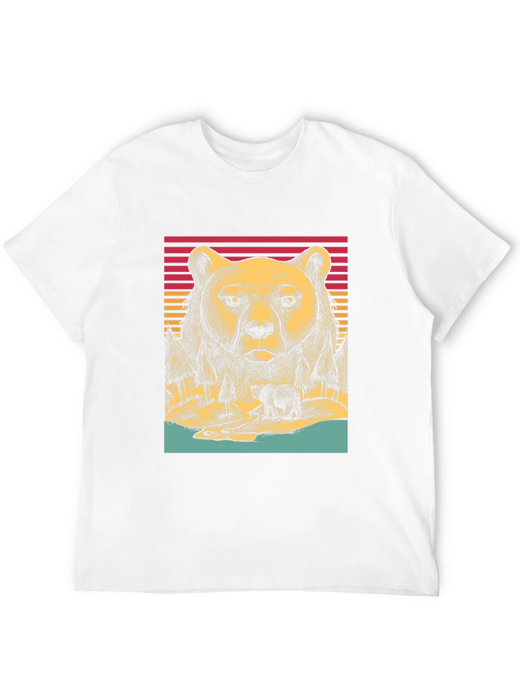 Retro Bear Graphic Tee - Black Unisex T-Shirt