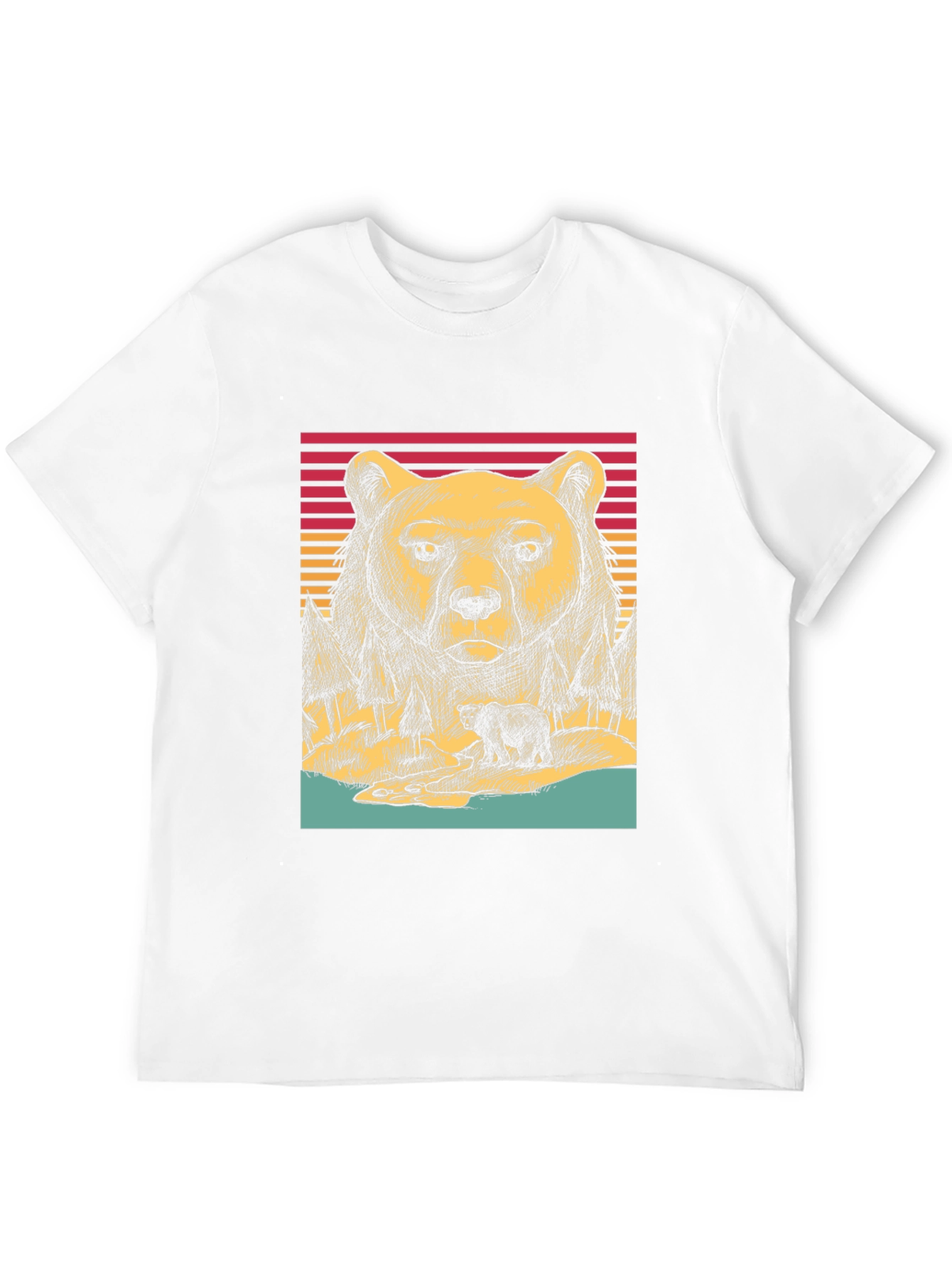 Retro Bear Graphic Tee - Black Unisex T-Shirt