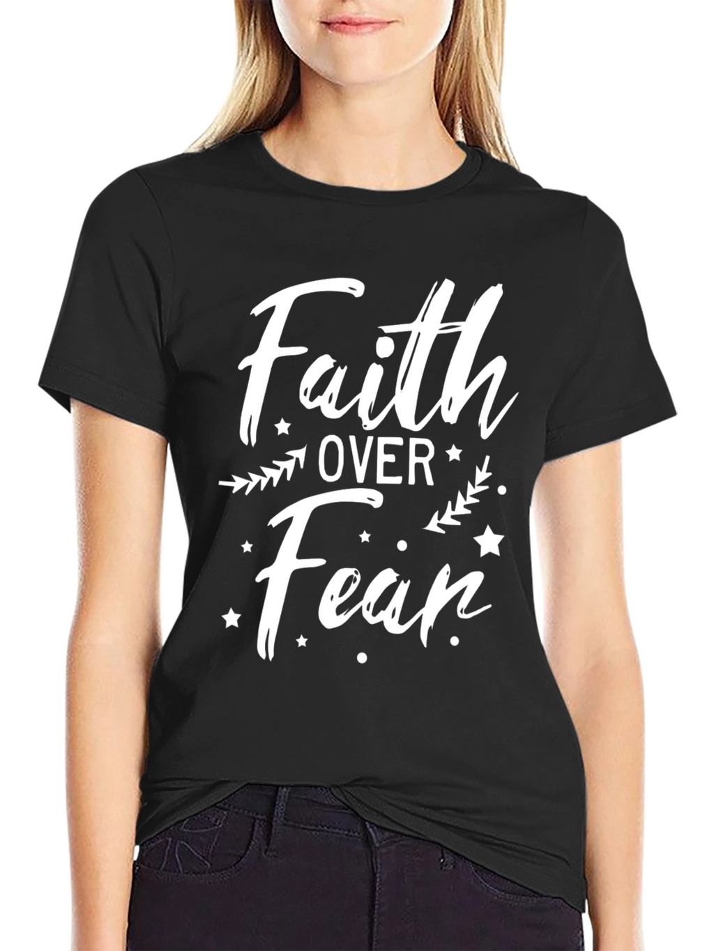 Faith Over Fear Graphic Tee - Black