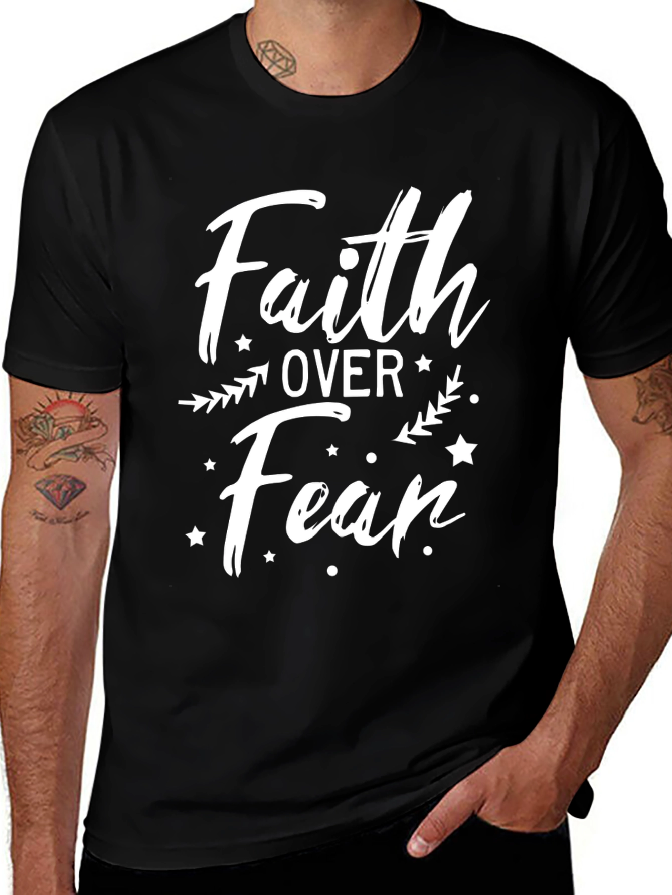 Faith Over Fear Graphic Tee - Black