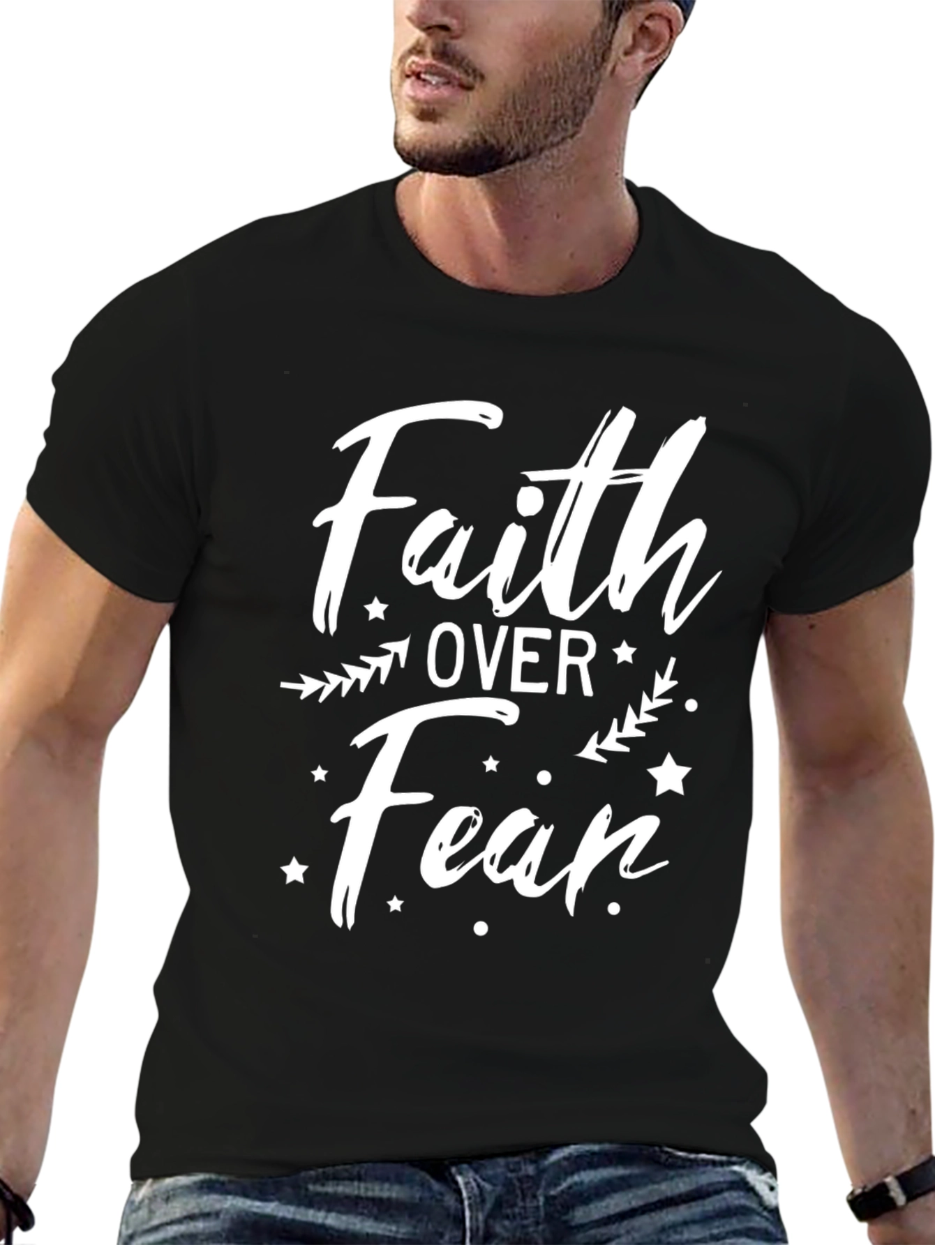 Faith Over Fear Graphic Tee - Black