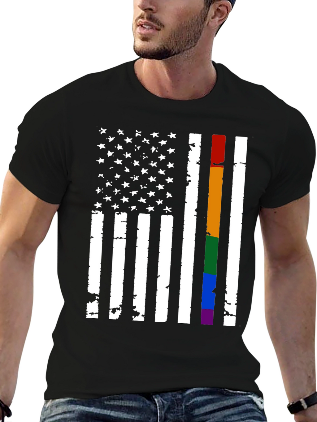 LGBT Pride American Flag T-Shirt