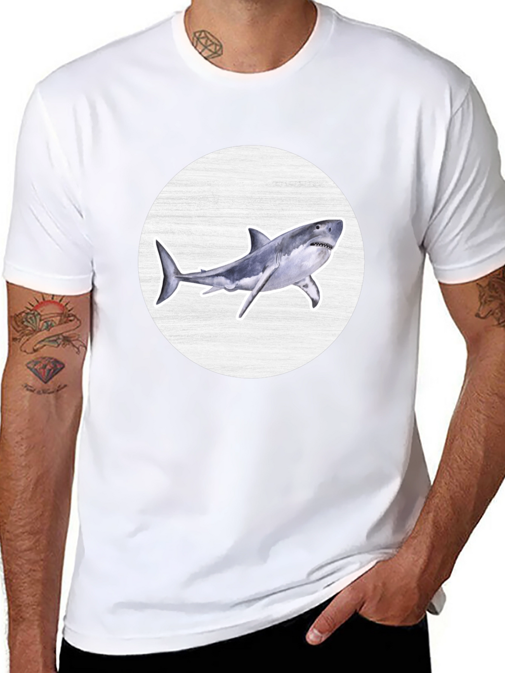 Shark Graphic T-Shirt - Mens Black Tee