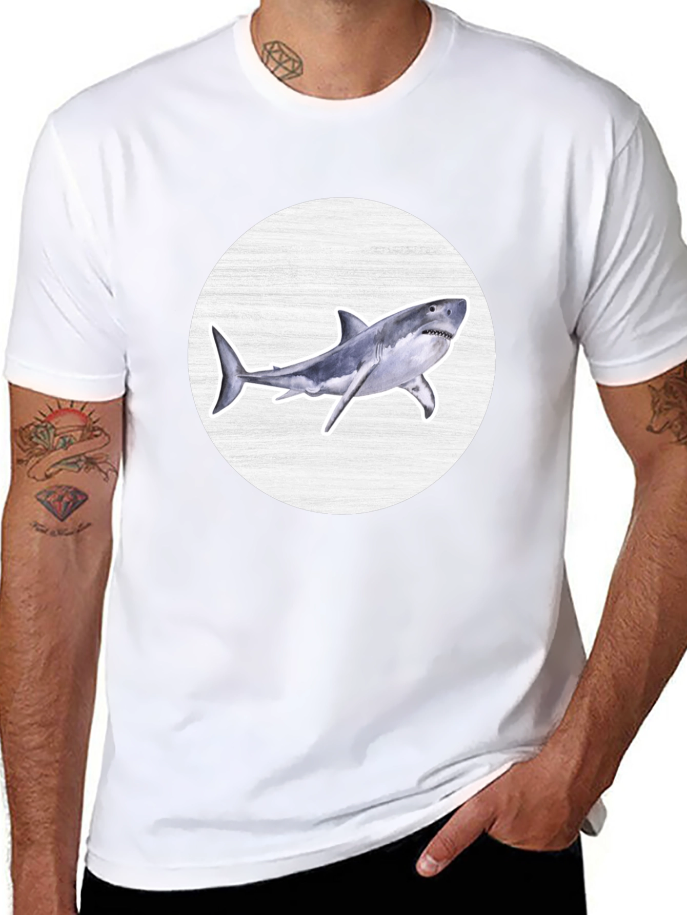Shark Graphic T-Shirt - Mens Black Tee