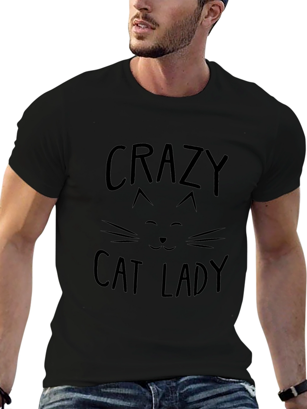Crazy Cat Lady Black Graphic T-Shirt