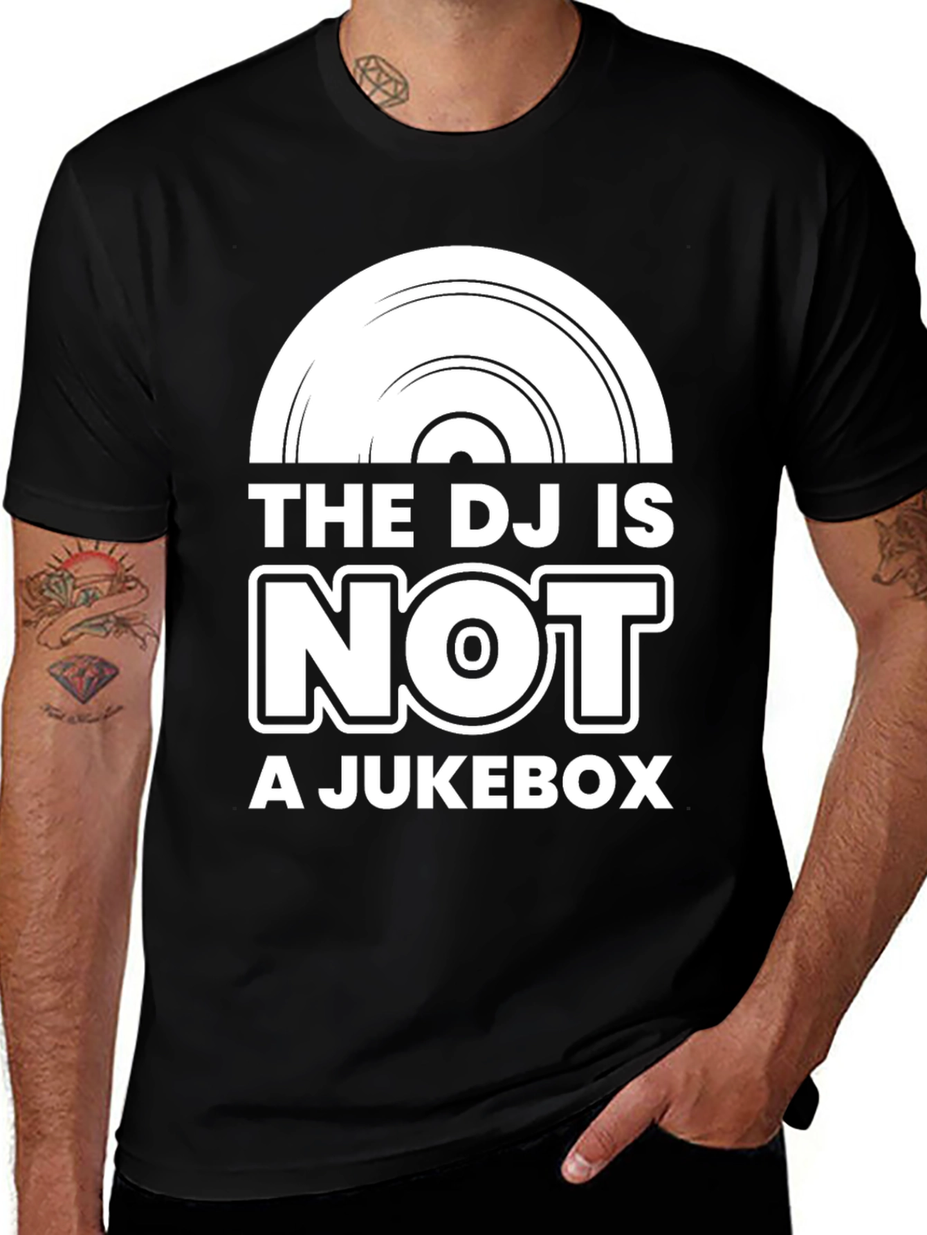 The DJ Is Not A Jukebox Black Graphic Tee