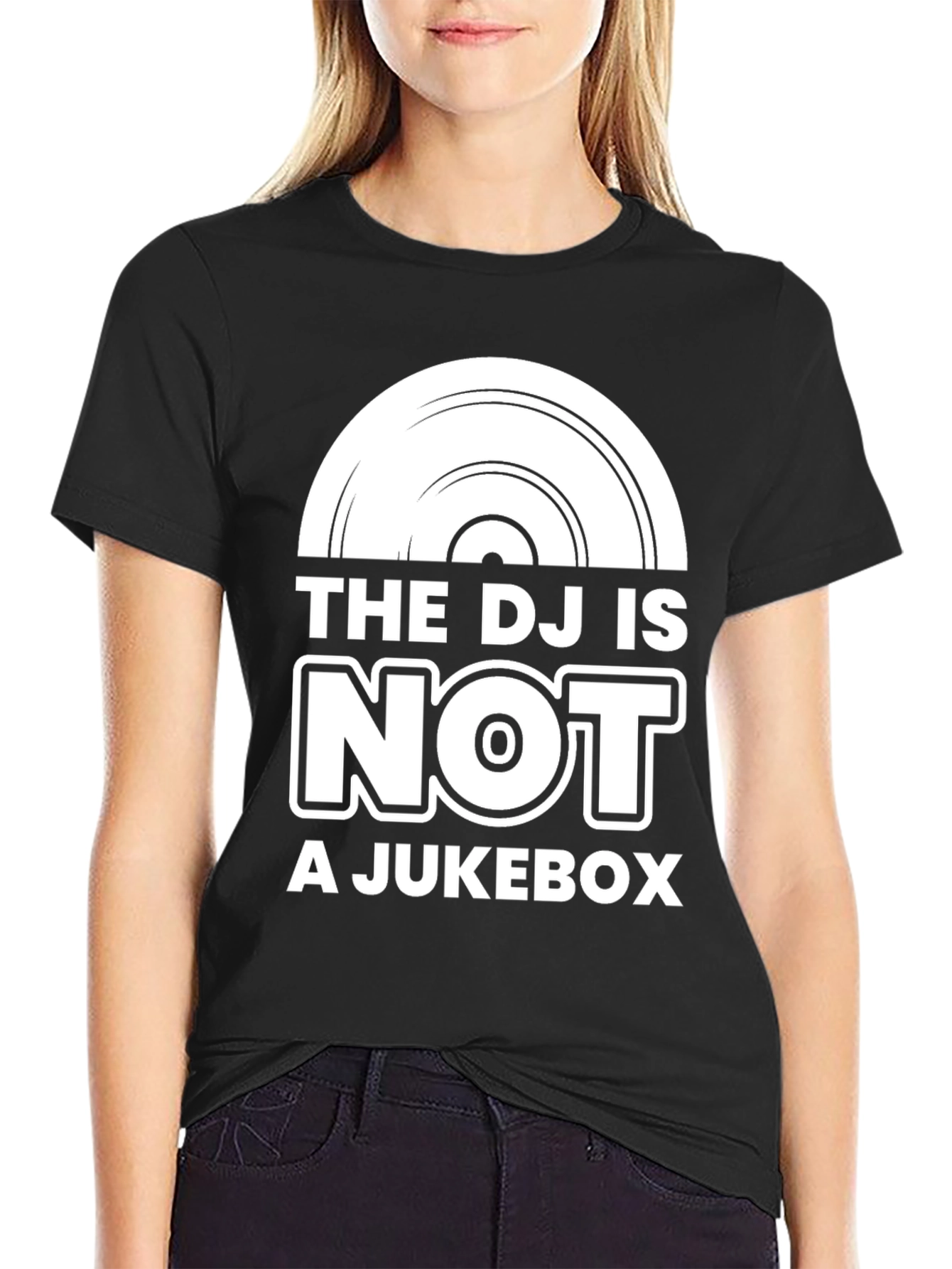 The DJ Is Not A Jukebox Black Graphic Tee