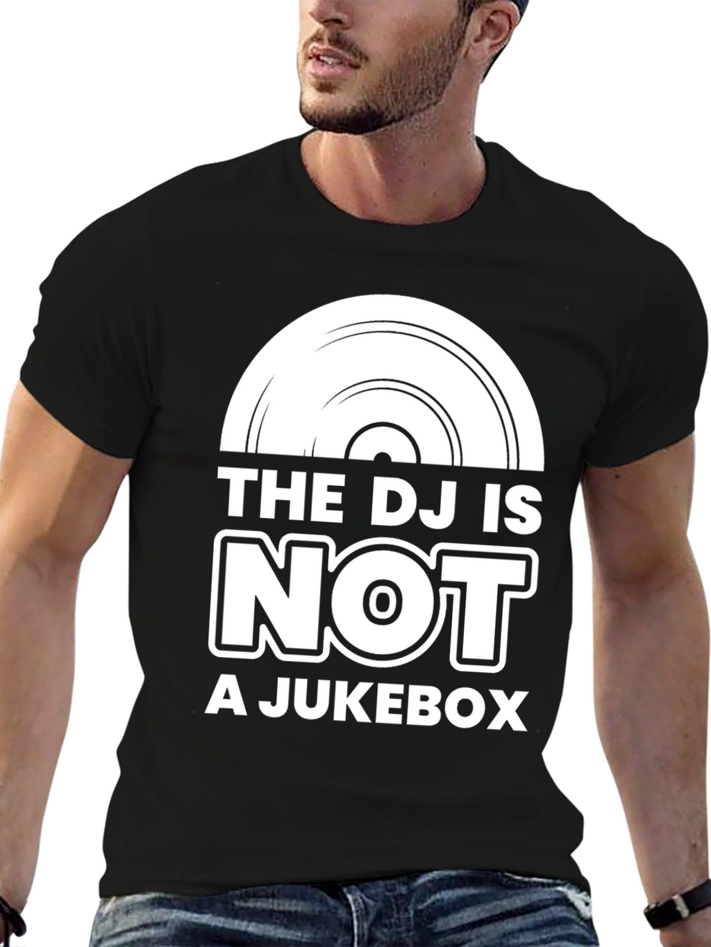 The DJ Is Not A Jukebox Black Graphic Tee
