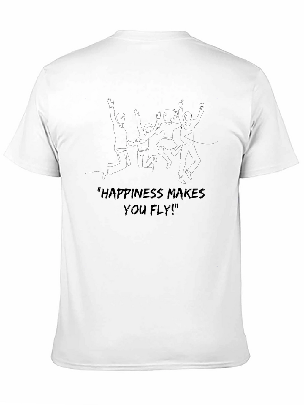 Happiness Makes You Fly Black Graphic Tee