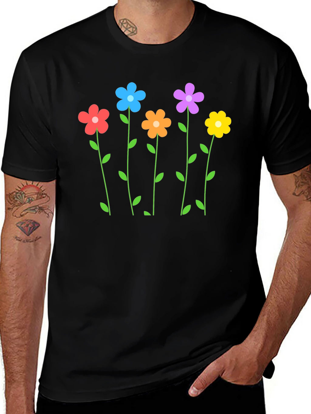 Floral Print Crew Neck T-Shirt