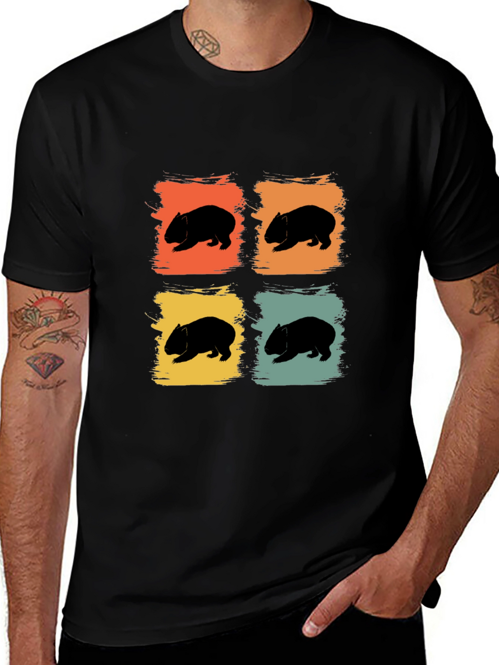 Wombat Retro Style T-Shirt - Unique Animal Lover Tee