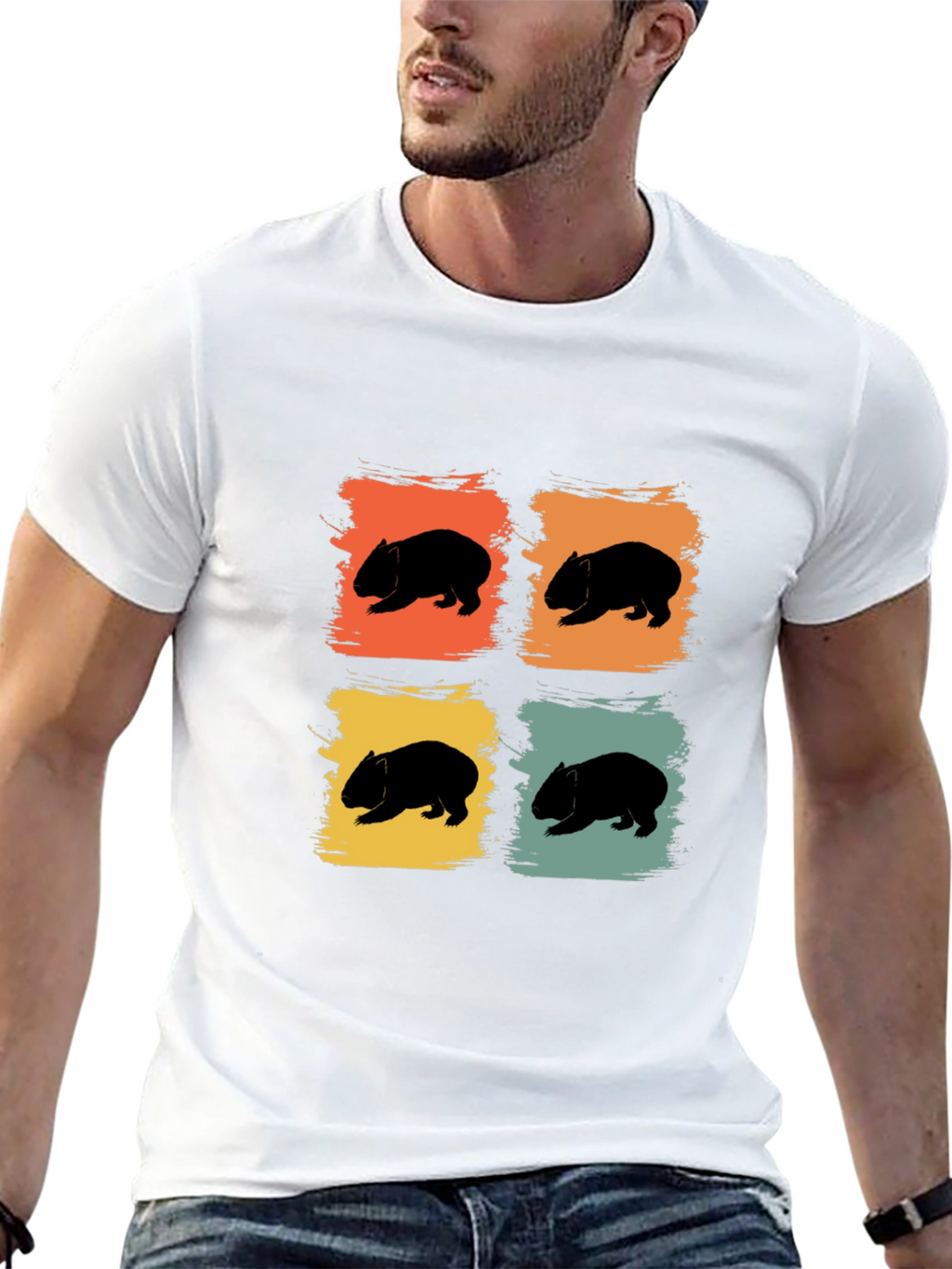 Wombat Retro Style T-Shirt - Unique Animal Lover Tee