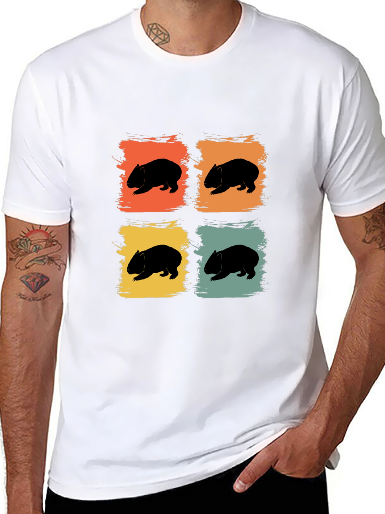 Wombat Retro Style T-Shirt - Unique Animal Lover Tee