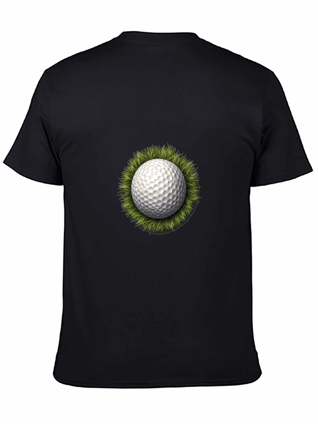 Golf Ball on Grass Graphic Tee - Black T-Shirt