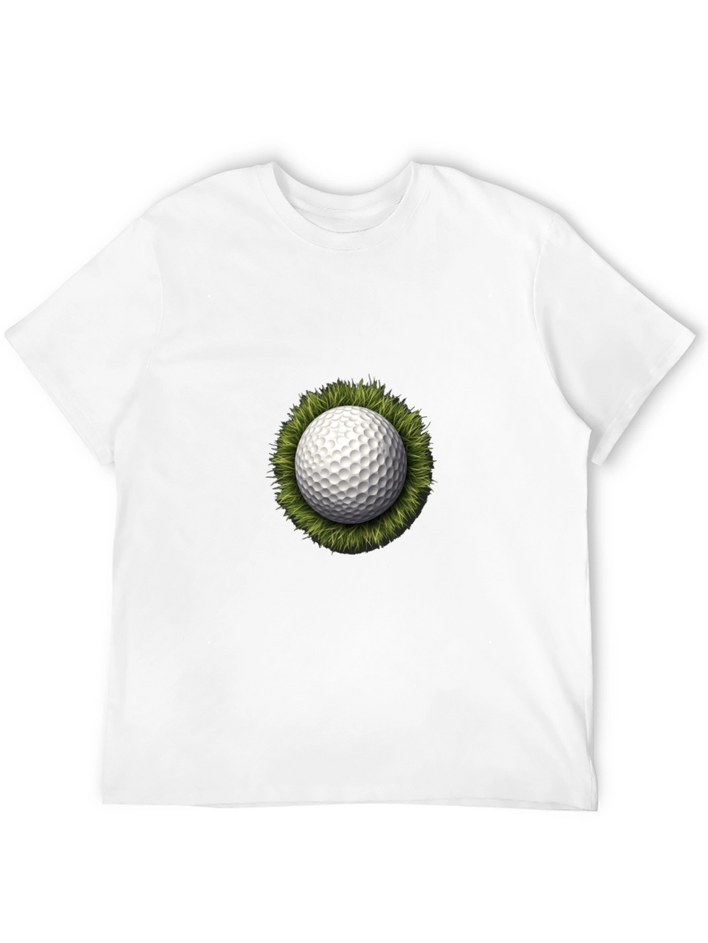 Golf Ball on Grass Graphic Tee - Black T-Shirt