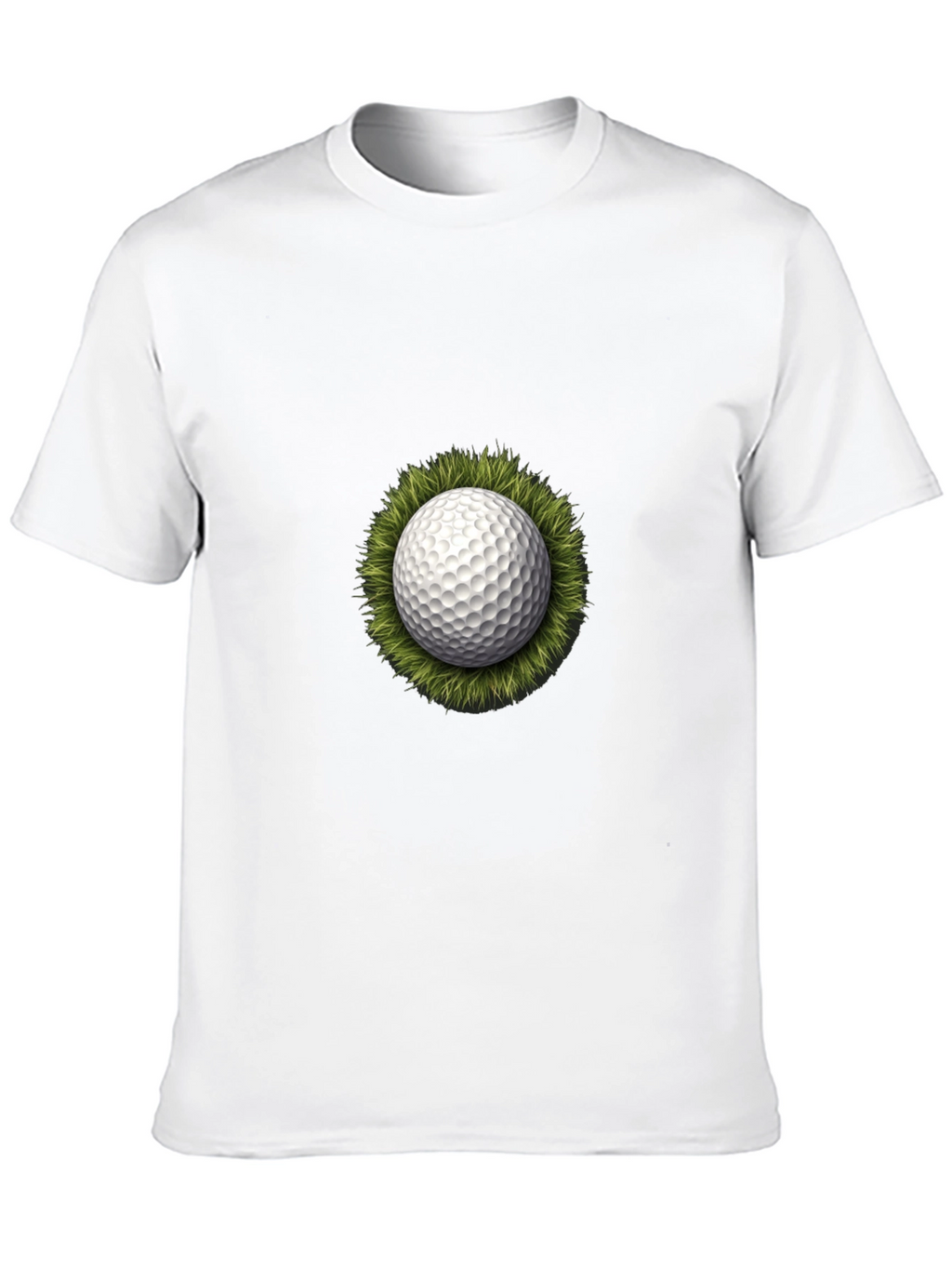 Golf Ball on Grass Graphic Tee - Black T-Shirt